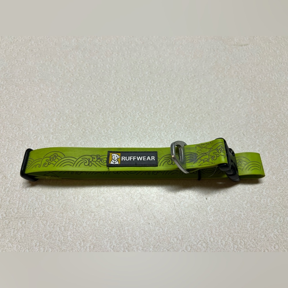 Ruffwear Headwater Dog Collar large waterproof waves green Rubber